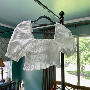 COLLUSION Smocked Crop Top